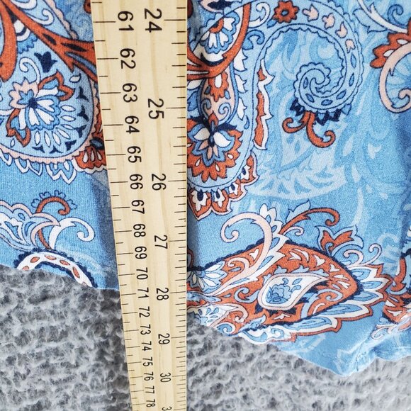 Ruby Rd. Top Women’s Large Light Blue Paisley Print 3/4 Sleeve Stretchy Tunic - Picture 4 of 8